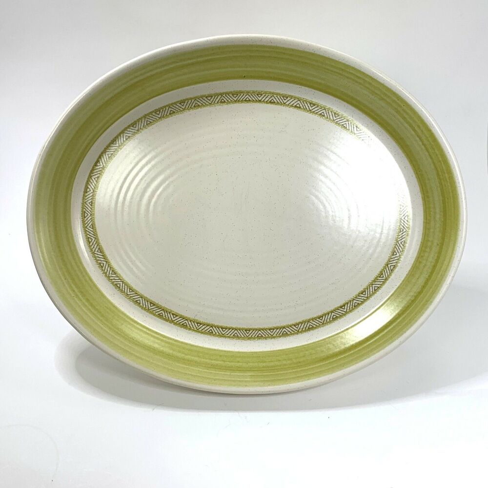 Franciscan Hacienda Green Oval Platter Earthenware Mid Century Western Vintage